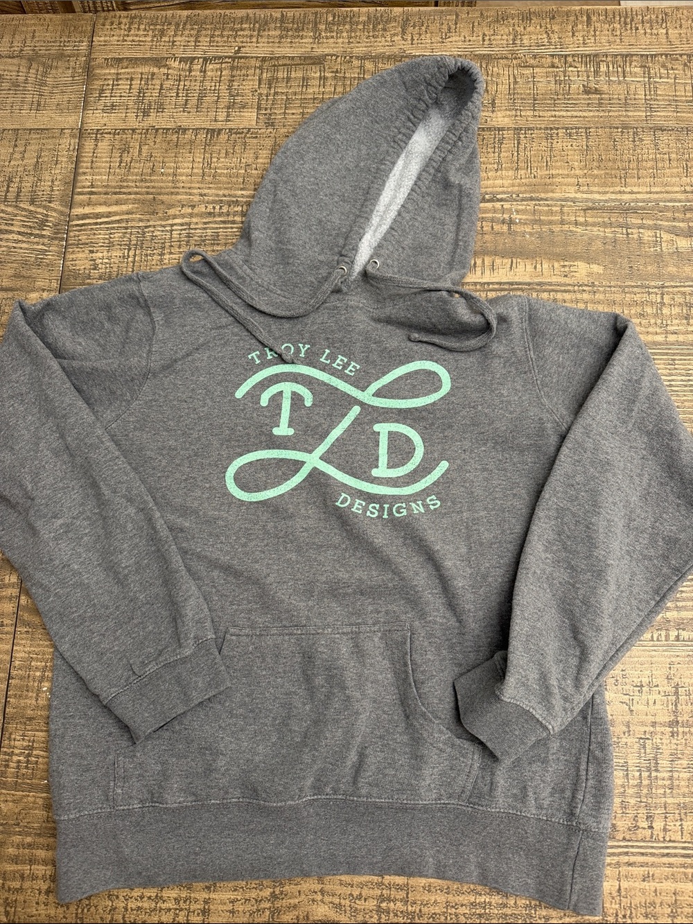 Women’s Gray Crewneck Hoodie with Mint Logo